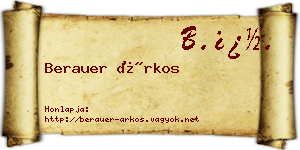 Berauer Árkos névjegykártya